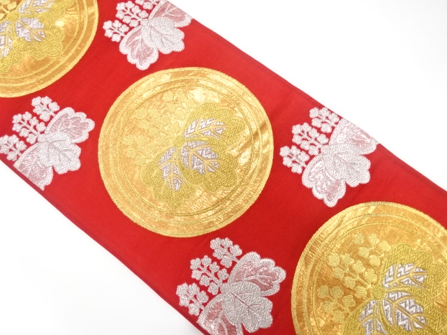 JAPANESE KIMONO / ANTIQUE FUKURO OBI / SILK / WOVEN PAULOWNIA